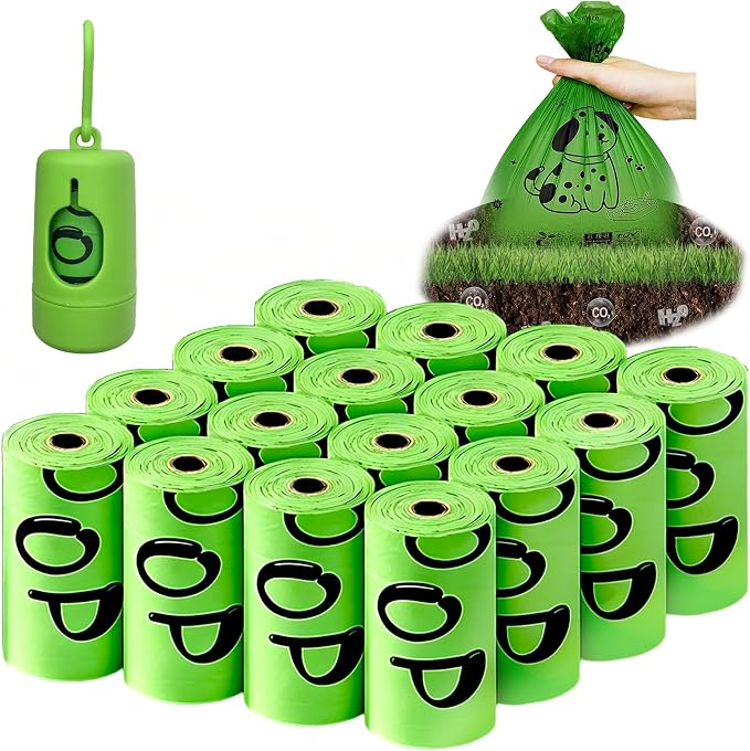 Biodegradable Dog Poop Bags, 240 Bags with Free Dispenser | ASTM D6400 & EN 13432 Compliant BPI Certified Poop Bags for Dogs, Unscented, Large, Earth Friendly Leakproof, Easy to Open