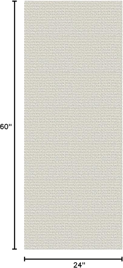 EARTHALL Woven Runner Rug 2x5 Ft Washable Runners for Hallways Cotton Rubber Backed Kitchen Runner Braided Indoor Floor Carpet Runners for Entryway, Hallway, Kitchen, Bedroom, Cream/Grayish