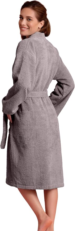Women's Turkish Terry Kimono Style Bathrobe - 100% Cotton Robe for Women - Comfortable & Absorbent - Soft & Cozy Wear