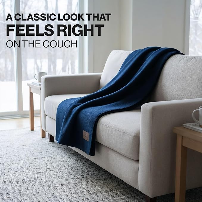 Whispering Winds 100% Wool Blanket, Premium Twin Size (62"x84") | Soft, Warm, Thick, Comfortable, For Bed, Couch, Home, Car, Camping, Outdoors, Survival