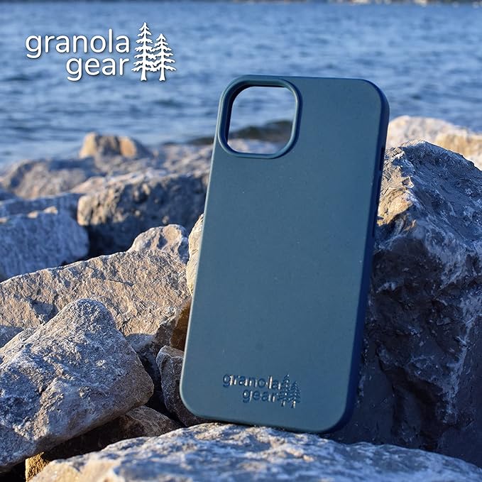 Eco by GranolaGear - Eco-Friendly Phone Case for iPhone 15 - Biodegradable, Compostable, Plastic-Free, Made from Plants - Pacific Blue