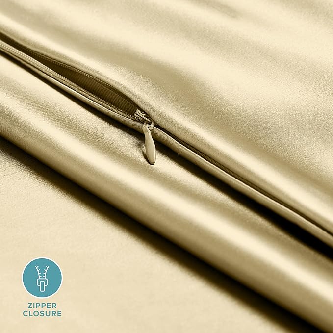 Bare Home 100% Mulberry Silk Pillowcase for Hair and Skin - Ultra Premium 6A Grade 19 Momme Silk Pillow Case - Hidden Zipper - Breathable Cooling Pillow Cover (Standard, Champagne)