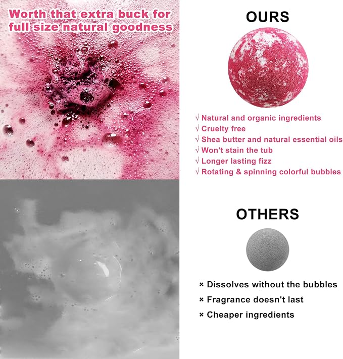 Best Best Bath Bomb Gift Set for Women - 50 Individually Wrapped Bath Bomb Bulk -Organic Moisturizing Bath Balls for Women Men & Kids. Party Favors for Adults & Teens. Sulfate Free Bathbombs!