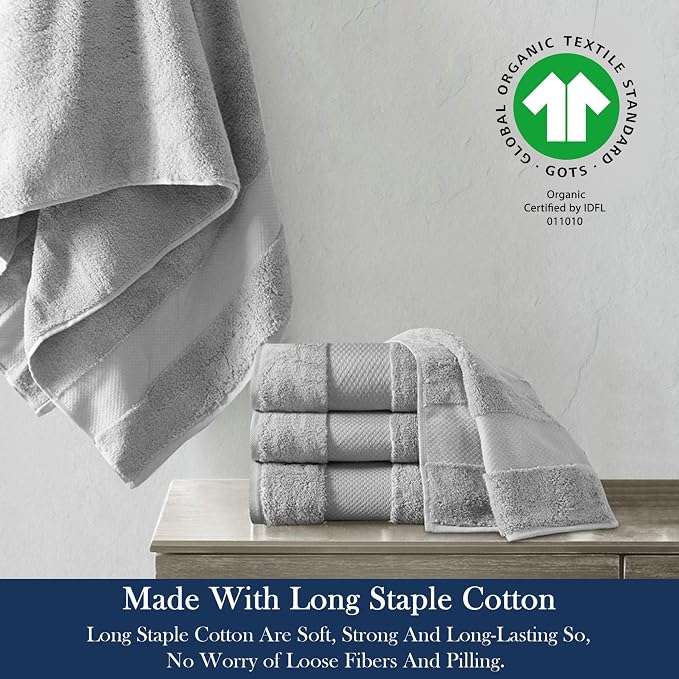 Organic Cotton Luxuriously Plush Bath Towel Pack of 4 | GOTS & OEKO-TEX Certified | Premium Hotel Quality Towels | Feather Touch Technology|650 GSM Long Staple|Soft, Quick Dry & Ultra-Absorbent