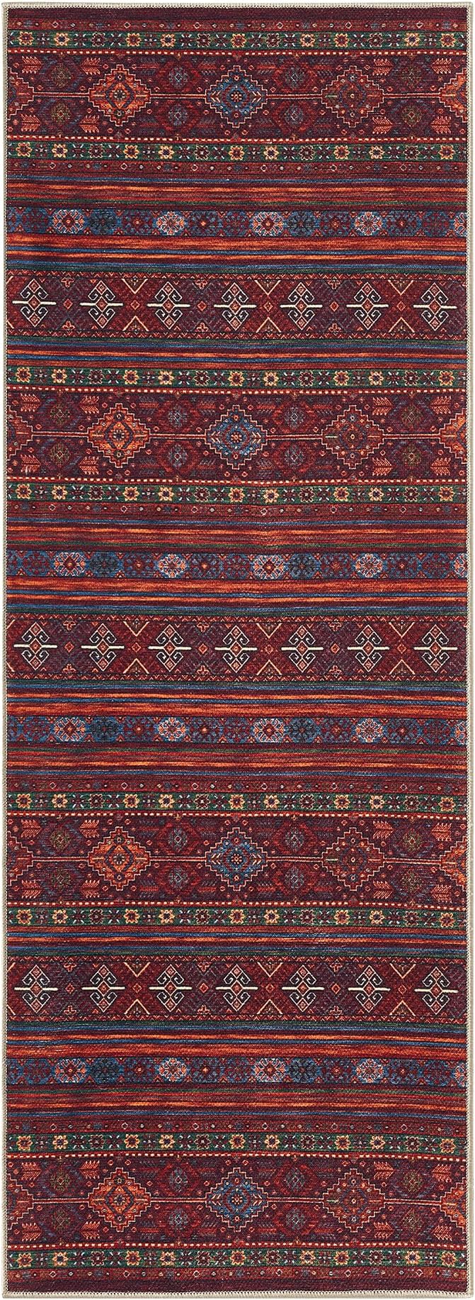 Keen Home Design 30"x120" Rug - Machine Washable Runner with Non-Slip Backing, Ideal for Hallway, Entryway, Kitchen, Laundry Room - Vintage, Easy Clean, Durable, Low Pile Rug - (2'6" x 10')