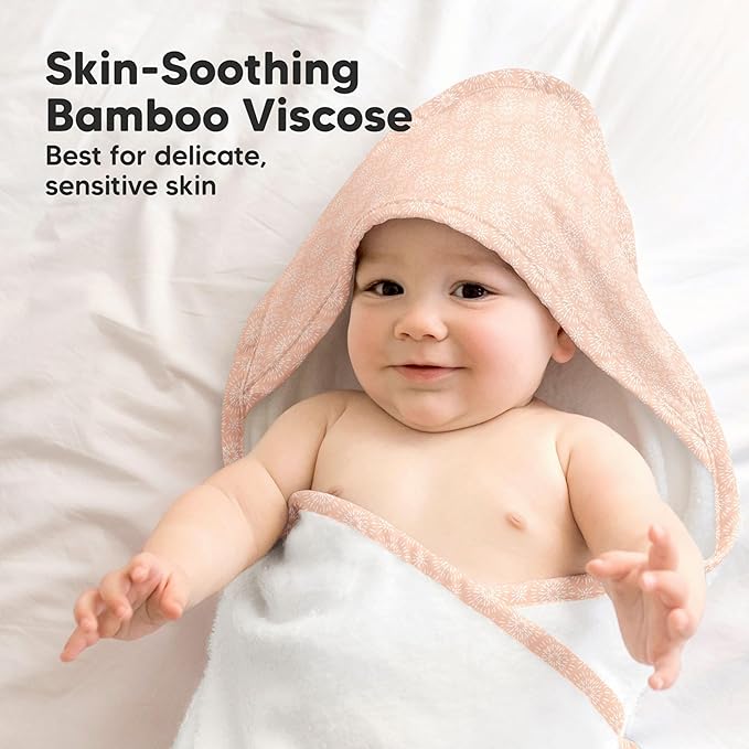 KeaBabies Baby Hooded Towel and Baby Hair Brush - Soft Bath Towels with Hood for Toddlers, Gentle Brush with Soft Goat Bristles for Girls, Boys