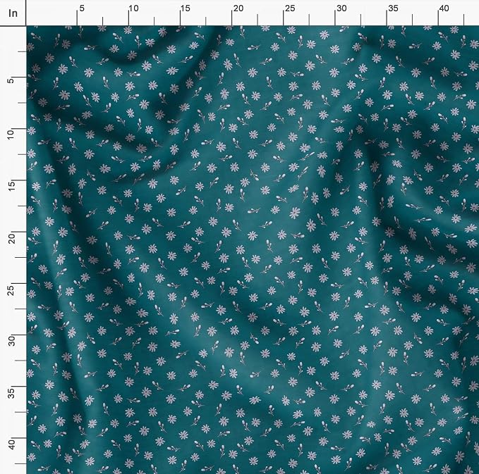 Soimoi Lightweight Cotton Voile Fabric, Green - Floral Print, Unstitched Material - 42 Inch Width, Ideal for Making Summer Dresses, Blouses, Lingerie, Sheer Curtains, Garment Linings, 1 Yard