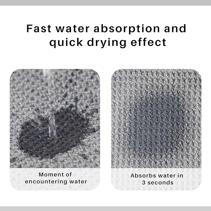 ROLSHOL 2 Pack Microfiber Hair Towel Wrap for Women, 32" x 11" Waffle Weave Hair Plopping Towel for Curly, Long & Thick Hair, Anti-Frizz Hair Turbans for Wet Hair (Gray,Cyan Blue)
