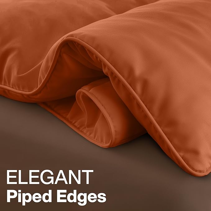 Utopia Bedding Queen Comforter Duvet Insert, Quilted Burnt Orange Comforter with Corner Tabs, Box Stitched Down Alternative Comforters Queen Size 88 x 88 inches