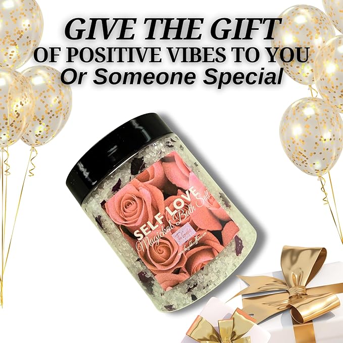 Self Love Bath Salts – Dead Sea Salt Bath Soak for Relaxation, Self Care, Spiritual Cleansing & Ritual Use 12oz