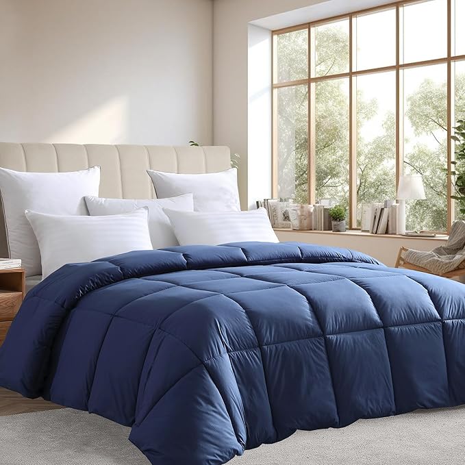 Farm to Home Down Alternative Comforter Twin Size Organic Cotton Duvet Insert Hotel Collection Hypoallergenic Machine Washable 68 x 90 for All Season