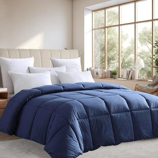 Farm to Home Down Alternative Comforter Twin Size Organic Cotton Duvet Insert Hotel Collection Hypoallergenic Machine Washable 68 x 90 for All Season