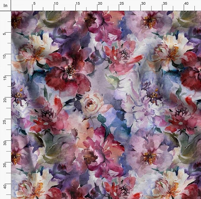 Soimoi Floral Print - Multicolor, Viscose Rayon Fabric Material - 42 Inch Wide, 1 Yard, Unstitched Material for Dresses, Blouses, Skirts, Sleepwear, Kids Clothing