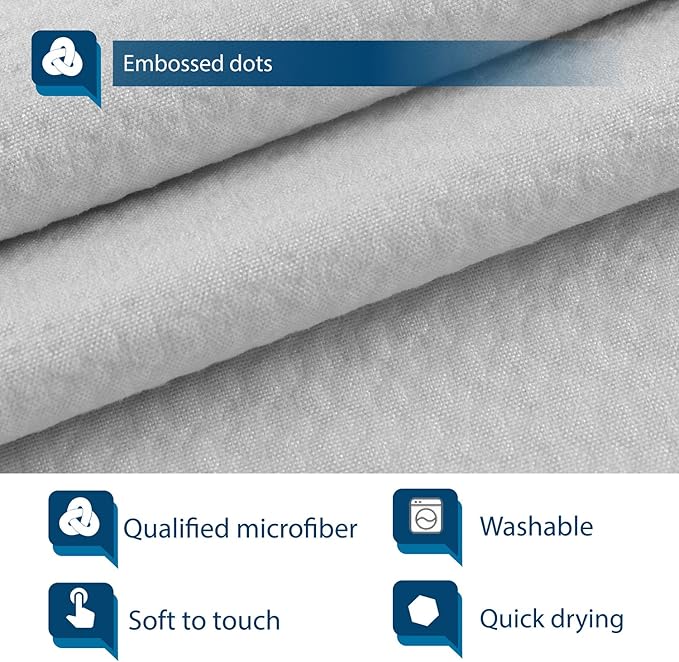 Barossa Design Soft Microfiber Fabric Shower Liner or Curtain, Hotel Quality, Machine Washable, Water Repellent, Silver Grey, 70 x 72 inches