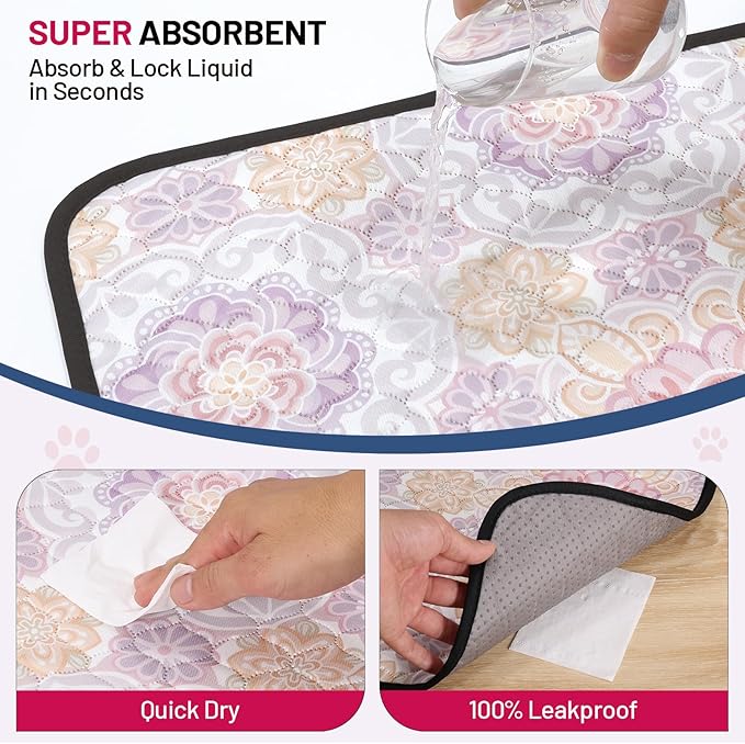Washable Dog Pee Pads - Absorbent Reusable Puppy Training Pads, Waterproof Leak - Proof & Non - Slip for Crate Whelping Potty Training 72x72 (Pack of 1)