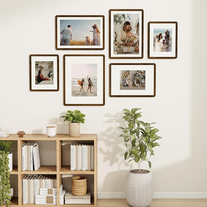 Fun Memories 12x18 Picture Frame - Solid Walnut Wood Poster Frame, 12x18 Photo Frame with Mat for 8.5x11, 12 By 18 Wooden Picture Frame, Horizontal or Vertical Wall Display, Natural Walnut