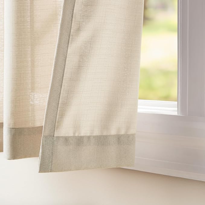 Exclusive Home Loha Linen Grommet Top Curtain Panel Pair, 54"x96", Vintage Linen