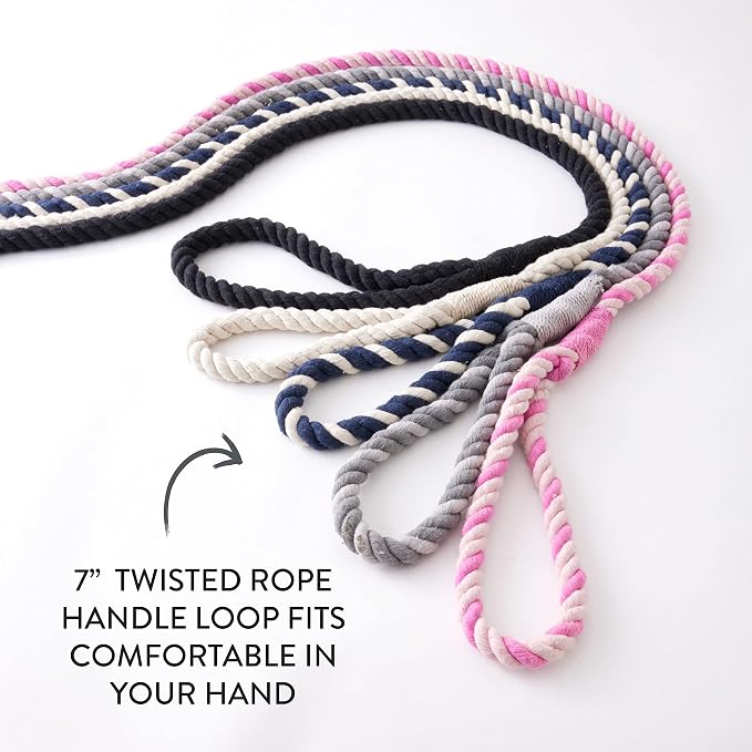 HonestBaby Collars and Leash Sets Braided and Vegan Suede for Dogs Organic Cotton for Pets, Soft Pink/Bright Pink, One Size