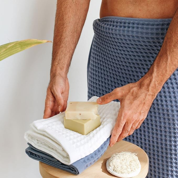 sea me at home Waffle Hand Towel – 100% Turkish Cotton, Quick-Dry, Soft and Absorbent Bathroom Towel (White)