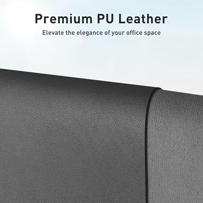 Aothia Leather Desk Pad Protector, Mouse Pad, Office Desk Mat, Non-Slip PU Leather Desk Blotter, Laptop Desk Pad, Waterproof Desk Writing Pad for Office and Home (Gray,36" x 17")