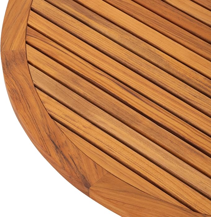 Nordic Style Teak Rounded Shower, Bath and Spa Mat | Indoor + Outdoor Use | Non-Slip Wood Platform | Spa, Sauna, Pool, Hot Tub | Luxury Decor (Oiled Finish, 39" x 20", Half Moon)
