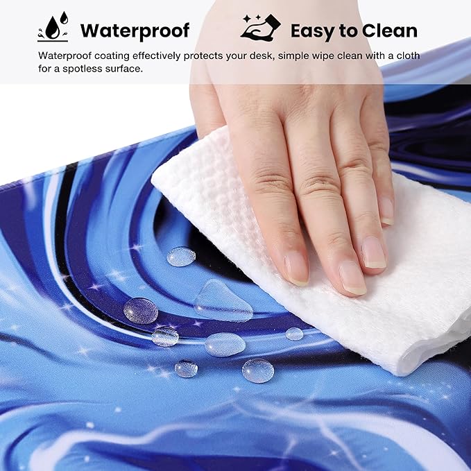 ALOANES Waterproof Mouse Pad with Durable Stitched Edge, Large Gaming Keyboard Pad, Non-Slip Rubber Base, Extended Desk pad for Gamer, Office & Home, Fluid Mousepad 31.5"x 11.8"x 0.12"
