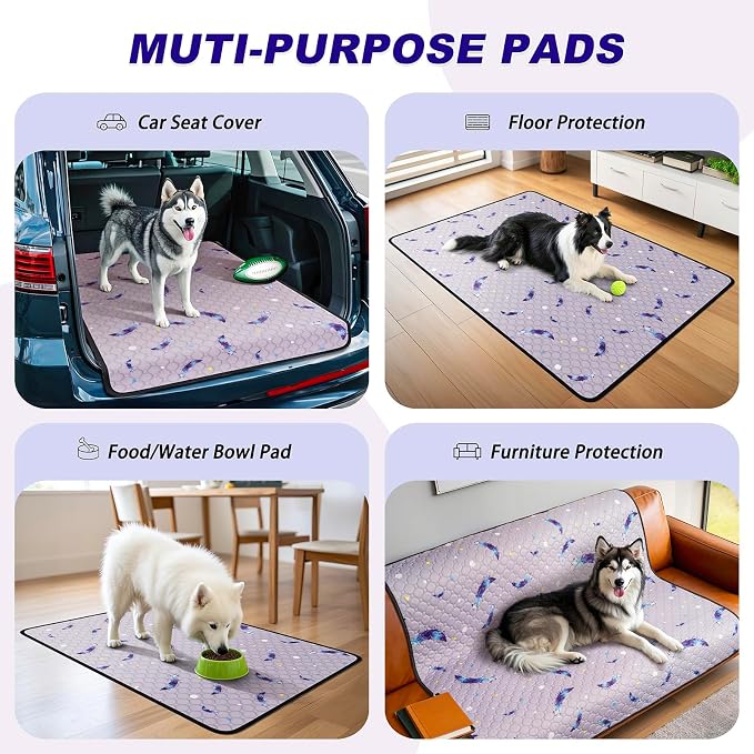 WanpeeGoo Washable Pee Pads for Dogs, 1 Pack Reusable Puppy Pads, Super Absorbent & Leakproof Dog Pads, Anti-Slip Dog Pee Pads for Puppy Training & Incontinence, Leaf Pattern 65"x48"