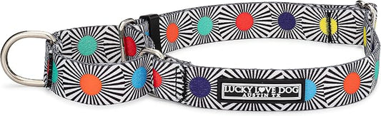 Lucky Love Dog, Adjustable Fun Style Martingale Collar for Dogs, Comfy & Bright Color, Premium No Slip Dog Collar - (Large, SOCO Mart)