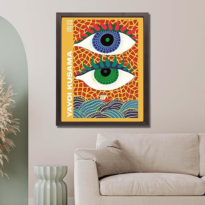 InkFlow Posters Abstract Pop Art Eyes Poster - Bold Repeating Pattern Graphic - Modern Wall Art for Living Room, Bedroom, Home - 24x32 Unframed Canvas Print