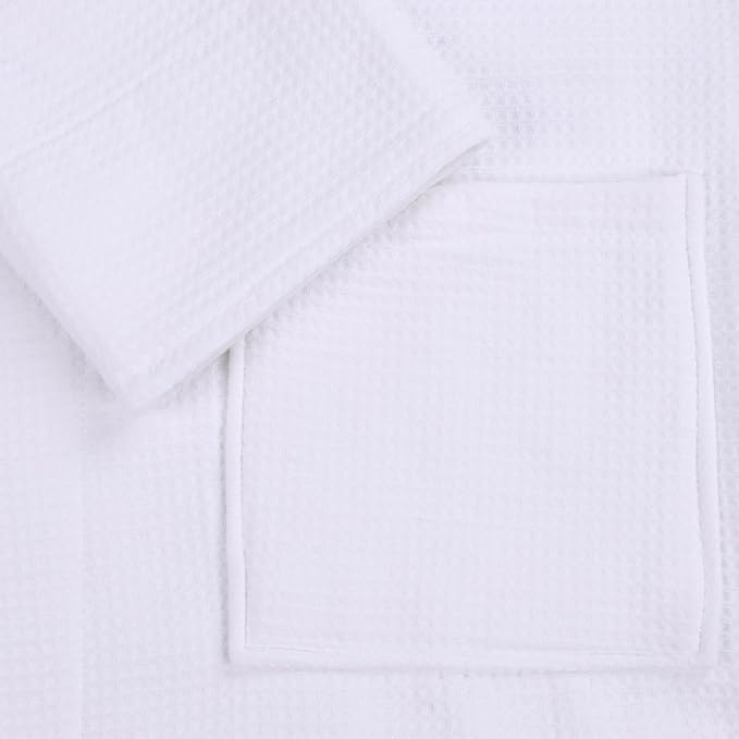 Superior Waffle Weave Cotton Unisex Bathrobe with Belt, Soft and Absorbent Robe for Men and Women Bath Essentials Robes