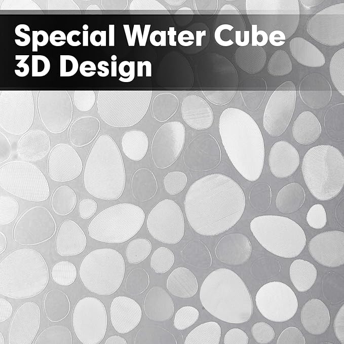 Extra Long 3D Pebble Pattern Waterproof Shower Curtain Liner EVA Shower Curtain with 3 Bottom Magnets, Shower Liner for Shower Stall, Bathtubs, 72 x 84