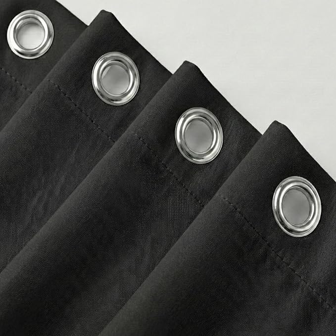 Waterproof Fabric Shower Curtain Liner, TPU Coated, PEVA-Free & Odorless, Hotel Quality, 3 Magnets, Rust-Proof Metal Grommets, Machine Washable, Black, 72x78 Inch