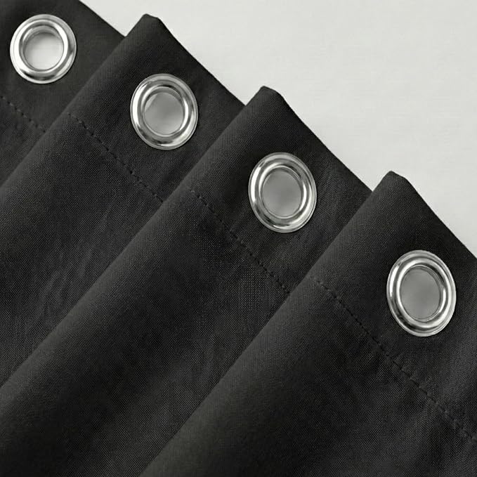 Waterproof Fabric Shower Curtain Liner, TPU Coated, PEVA-Free & Odorless, Hotel Quality, 3 Magnets, Rust-Proof Metal Grommets, Machine Washable, Black, 60x72 Inch