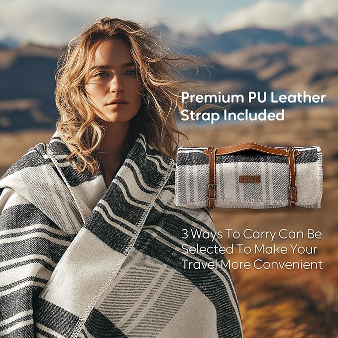 Molithe 100% Wool Blanket, 62" x 86", Warm, Thick, Washable, Military | Great for Camping, Outdoors, Sporting Events, Survival Kits ElegntBlacck