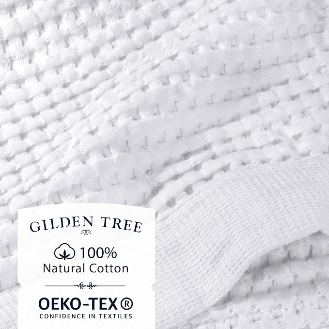GILDEN TREE Waffle Bath Sheet Quick Dry Towel, Thin Luxury Bath Towels, Bath Sheets 40x80 Large Bath Towels, Modern Style (White)