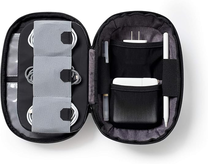 NOMATIC Premium Tech Organizer | Electronic Organizer (Black) | Water Resistant Travel Tech Case, Cord Case - Universal Cable Holder, Memory Cards, Hard Drive, Power Banks, Charger, etc
