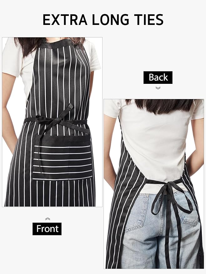 Syntus Apron for Men Women, Adjustable Cooking Kitchen Chef Aprons with 2 Pockets