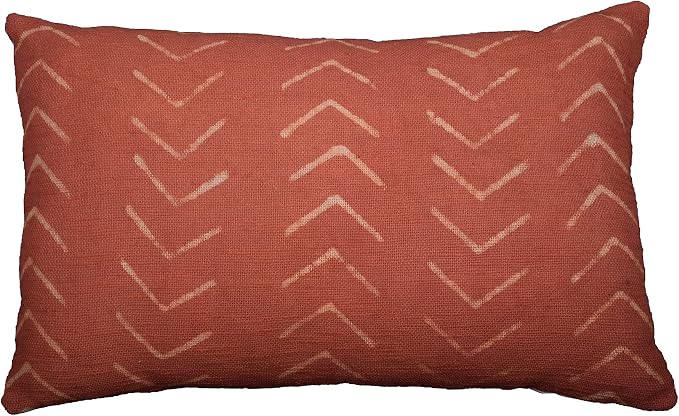 Trade Star 100% Cotton Throw Pillow Cover Farmhouse Lumbar Cushion Cover Tribal Pillow Shams Mudcloth Ethnic for Bedroom (Rust Phoenix 14X22 INCHES)