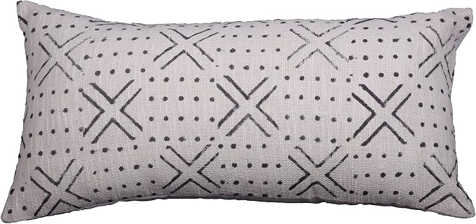 Trade Star Decorative Pillow Cover 100% Cotton Lumbar Cushion Cover Handmade Pillow Case Modern Throw Case Room Decor Authentic Boho Large Bedding (Ivory NOVA 12X24 INCHES)
