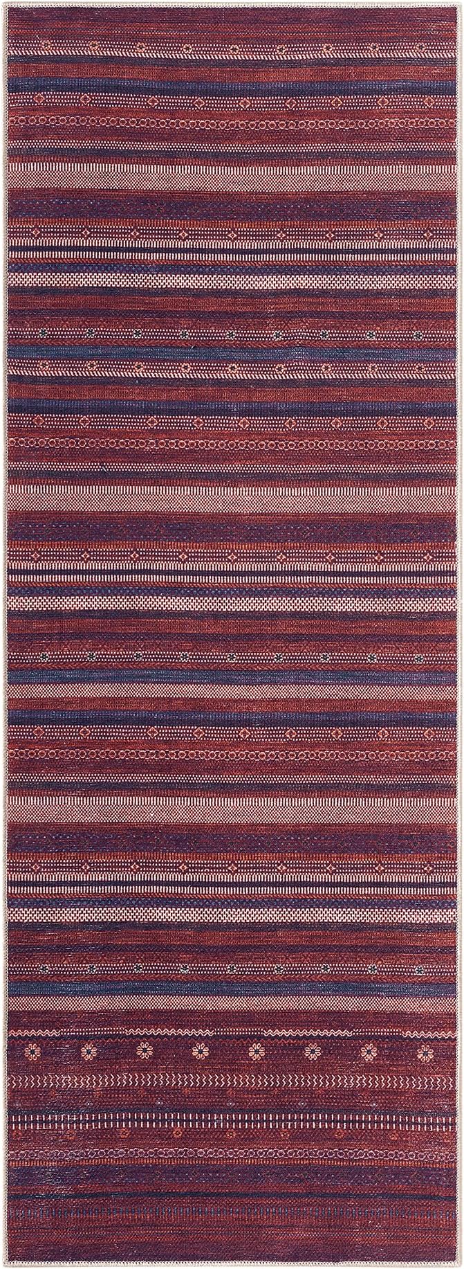 Keen Home Design 30"x120" Rug - Machine Washable Runner with Non-Slip Backing, Ideal for Hallway, Entryway, Kitchen, Laundry Room - Vintage, Easy Clean, Durable, Low Pile Rug - (2'6" x 10')