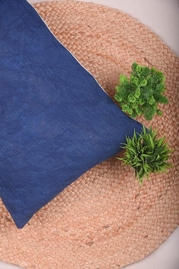 Trade Star Handloom Pillow Cover Throw Pillow Case Luxurious Oblong Cooling Authentic Bed Rest Cushion Cover for Bedding Decor (Indigo (Solid), 14 X 36 Inch)