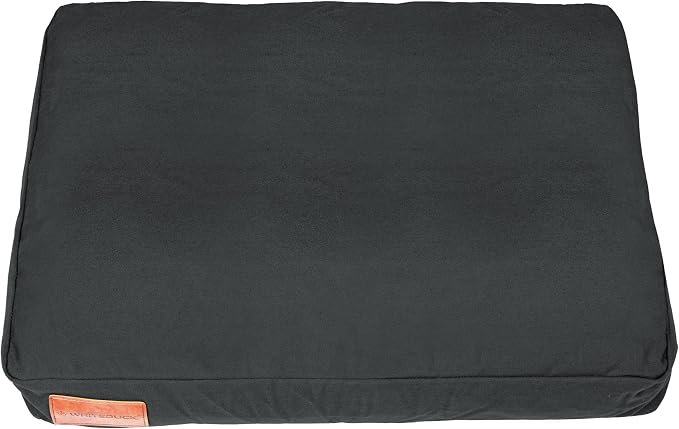 WHITEDUCK Outdoor Dog Bed Heavy-Duty 12oz Canvas, Water-Repellent Cotton, Machine Washable Removable Cover with Full-Length Zipper, Dog Bed for Large Dogs & Crate, (Black) 35" Lx20 Wx4.3 th (M)