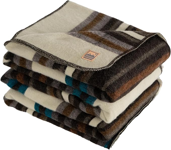 Alpaca Blanket - Premium Alpaca Wool Throw Blanket for Cozy Comfort - Warm Alpaca Wool Blanket - Variegated - Made by Artisans in The Heart of The Mountains of Ecuador