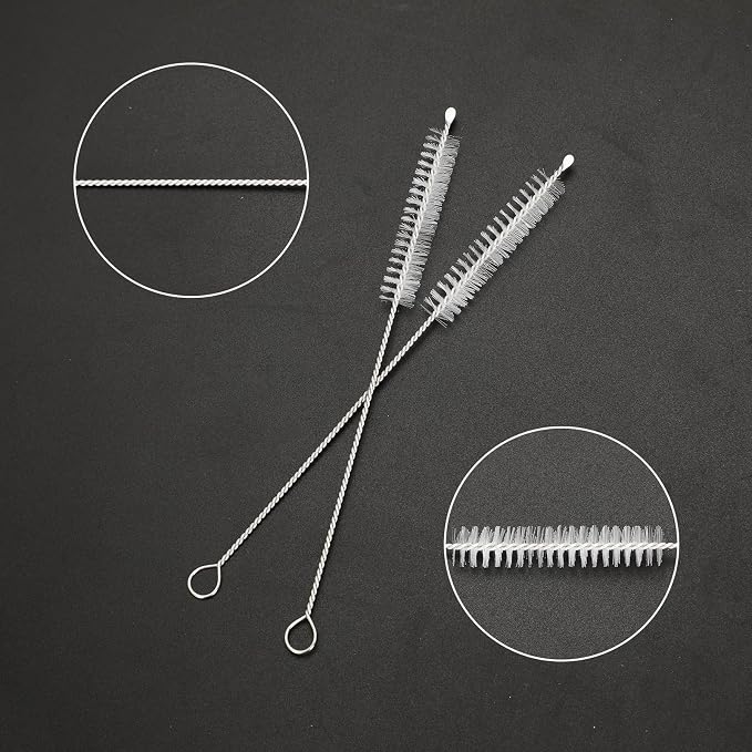 6pcs Stainless Steel Straw Replacement for 16oz Water Bottle, Includes 2 Cleaning Brushes, Reusable and BPA-Free Metal Straws
