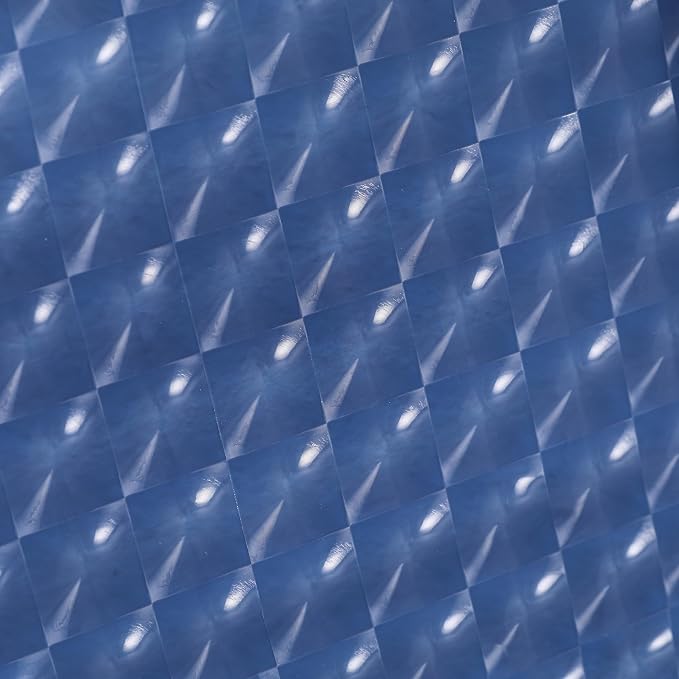 EVA Clear Shower Curtain, Water-Repellent Shower Curtain Liner with 3 Magnets for Bathroom, 72x72 Inches, Navy Checkered