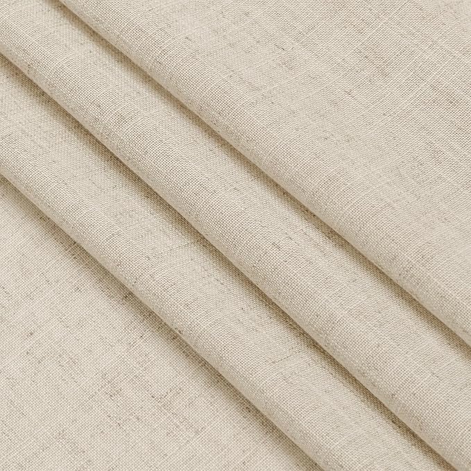 Nanspring Beige Semi Sheer Linen Curtains 72 inch Length for Living Room Back Tab Rod Pocket Modern Farmhouse Coastal Decor Beige Cotton Textured Gauze Curtains for Dining Room Office 38x72