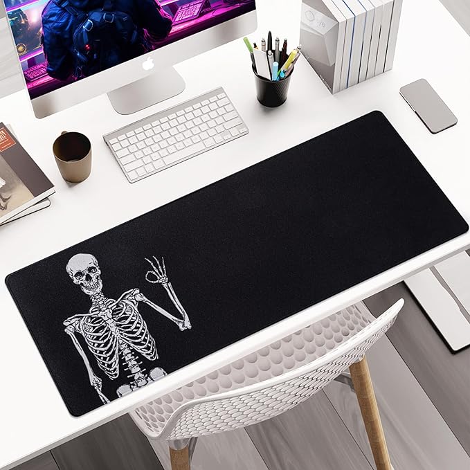 ALOANES Large Gaming Mouse Pad with Non-Slip Rubber Base,Stitched Edge,Desk mat for Laptop,Computer & PC, Wristing Pad for Gamer,Office & Home, 35.4"x 15.7"x 0.12", Black