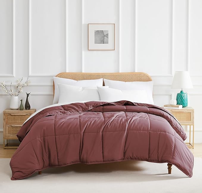 Southshore Fine Living, Inc. Comforters, King Size Down Alternative Comforter, Oversized Cal/King Comforter Set, Hotel Bedding, Pet Hair Resistant Comforters, Wrinkle Free Bedding Set, Marsala