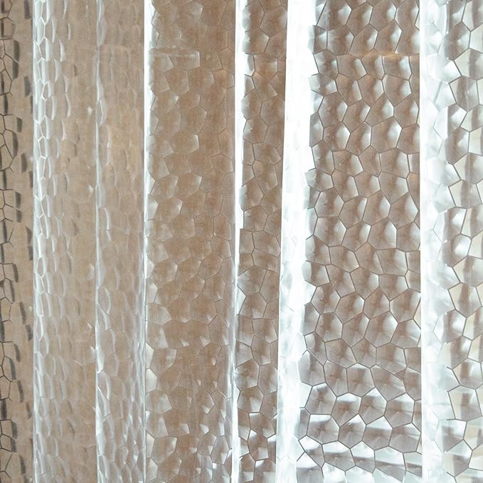 EVA Clear Shower Curtain, Water-Repellent Shower Curtain Liner with 3 Magnets for Bathroom, 72x78 Inches, Water Cube