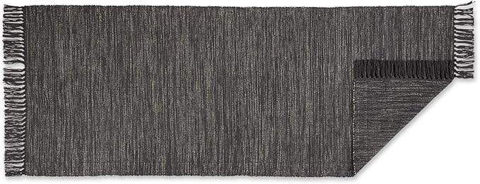 DII Woven Rugs Collection Ribbed Reversible Cotton, Runner, 2 ft 6 in x 6 ft, Mineral & Off-White